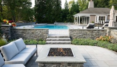 A couple's remodeled Bryn Mawr home has an equally inviting backyard, complete with a swimming pool and fire pit.
