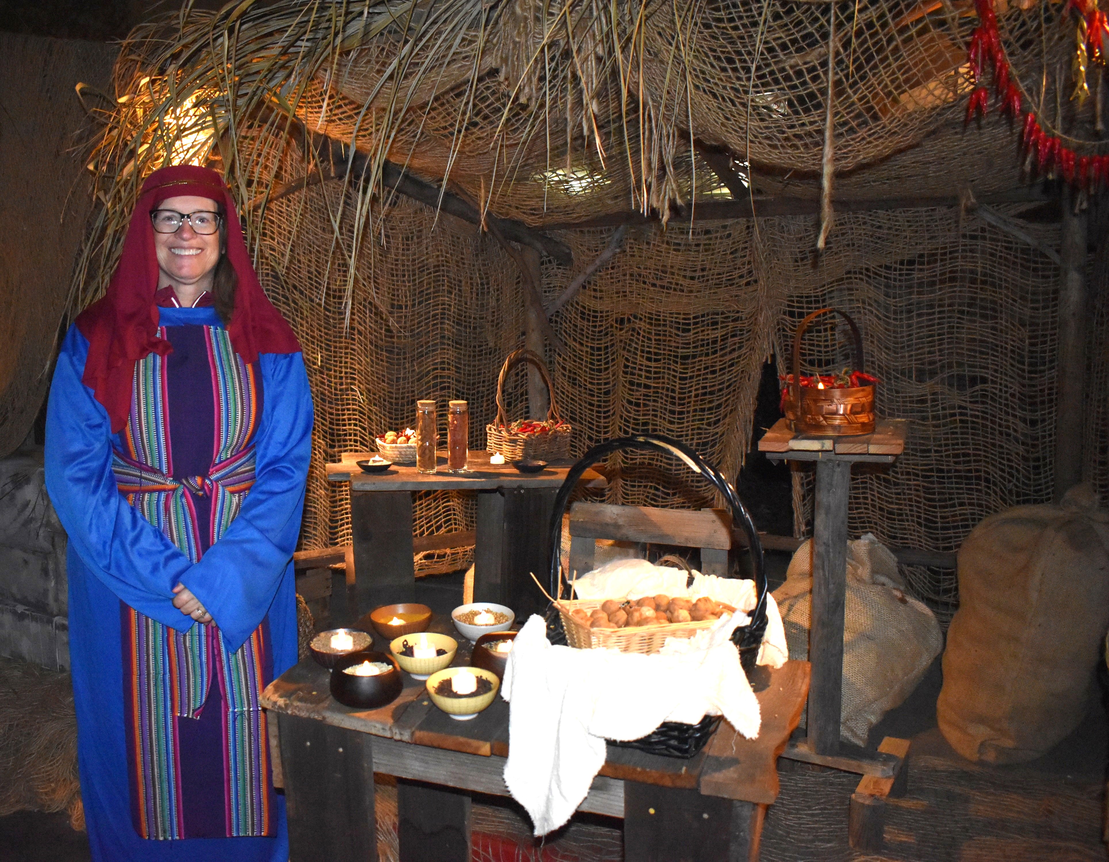 Lisa Leavitt as a Bethlehem Village spice seller. (Elizabeth Marie...