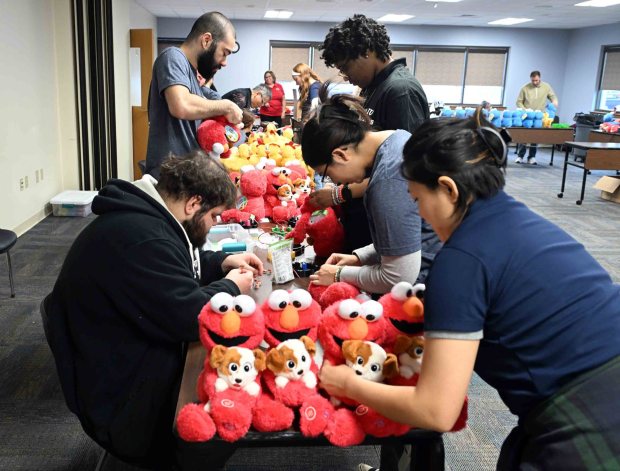 Students assemble reassemble during the Berks County Intermediate Unit's Toy Adaptation Day at the BCIU main office, 111 Commons Blvd., Muhlenberg Township, on Friday, Dec. 5, 2025. (BILL UHRICH/READING EAGLE)