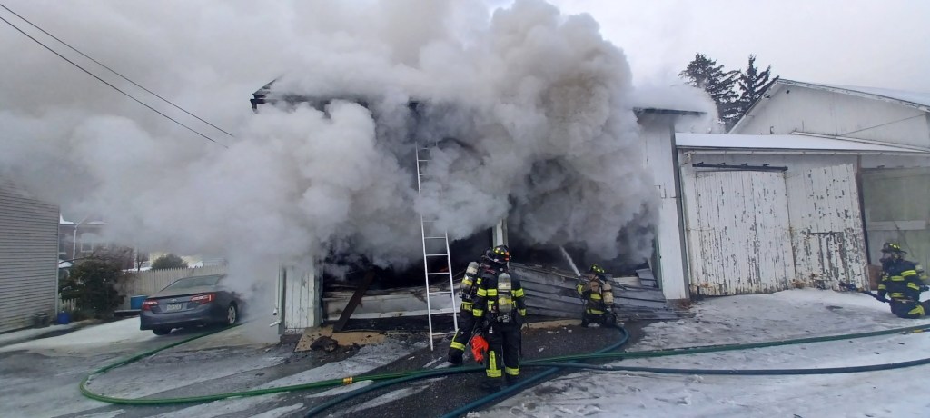 2-alarm garage fire in Hamburg draws crews from Berks, Schuylkill