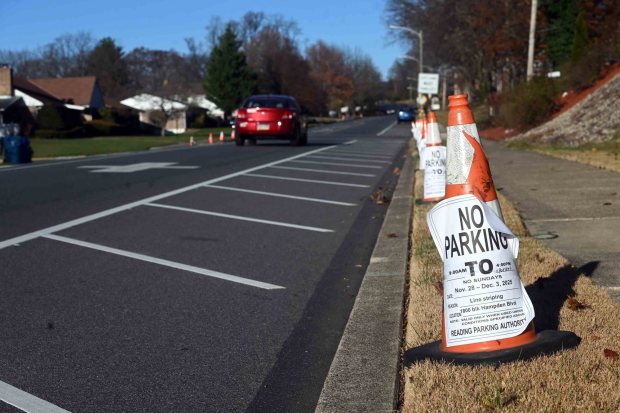 New parking restrictions have been initiated along intersections to increase visibility along Hampden Boulevard. (BILL UHRICH/READING EAGLE)