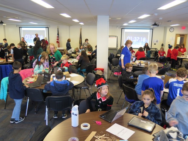 The Berks County Intermediate Unit hosted the inaugural Keystone STEM Competition on Tuesday. About 100 students from 10 Berks County school districts took part. (DAVID MEKEEL - READING EAGLE)