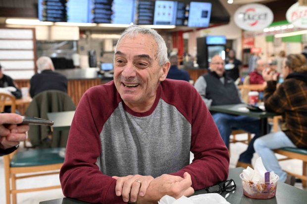 Dennis Damiani of Muhlenberg Township relates his New Year's resolution at the Fairgrounds Farmers Market, 2934 N. Fifth St. Highway in Muhlenberg Township on Saturday, Dec. 27, 2025. (BILL UHRICH/READING EAGLE)