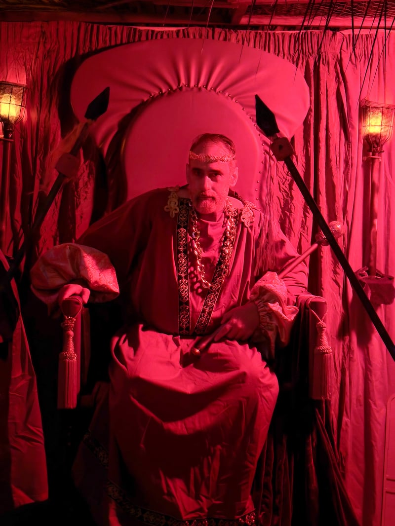 A volunteer portrays Caesar Augustus in the Bethlehem Walk of Escondido, which ran Dec. 12-14, 2025, at the Escondido California Stake Center.