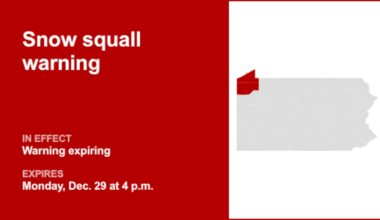 Update: The current snow squall warning for Crawford and Erie counties will expire at 4 p.m.