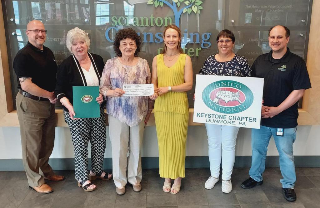 Keystone UNICO donates to Scranton Counseling Center