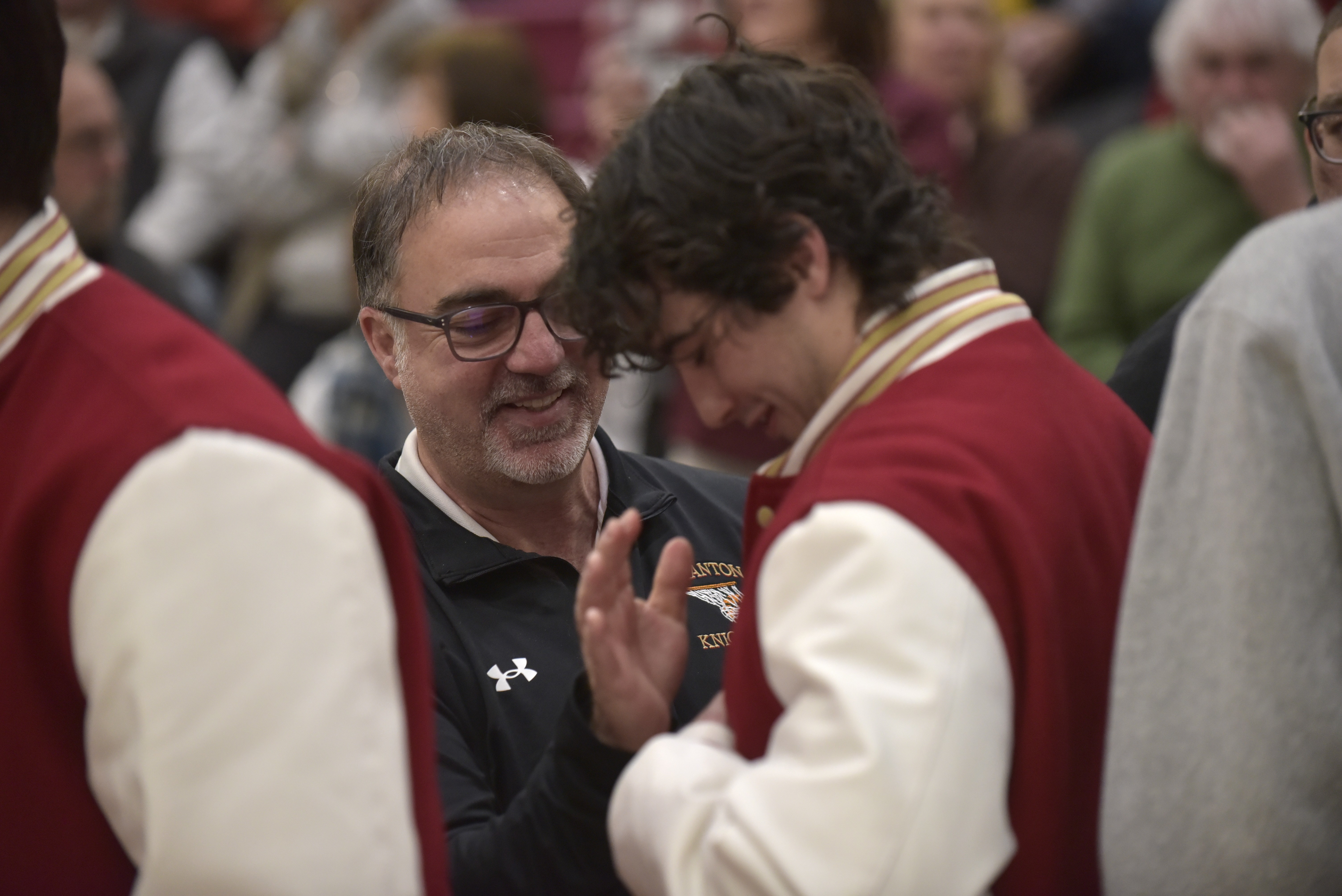 Scranton High School boys basketball coach Tony Battaglia was honored...