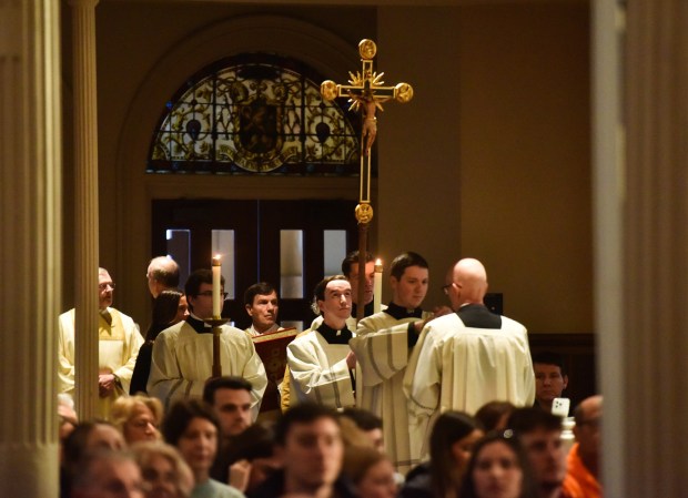 The Christmas Eve Pontifical Mass begins at St. Peter's Cathedral in Scranton Wednesday, December 24, 2025. (SEAN MCKEAG / STAFF PHOTOGRAPHER)