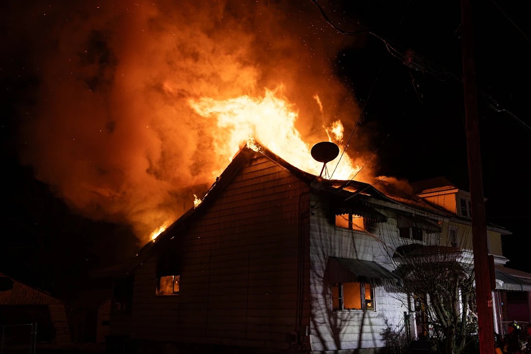 A fire at 3229 Cedar Ave. in Scranton on Sunday,...