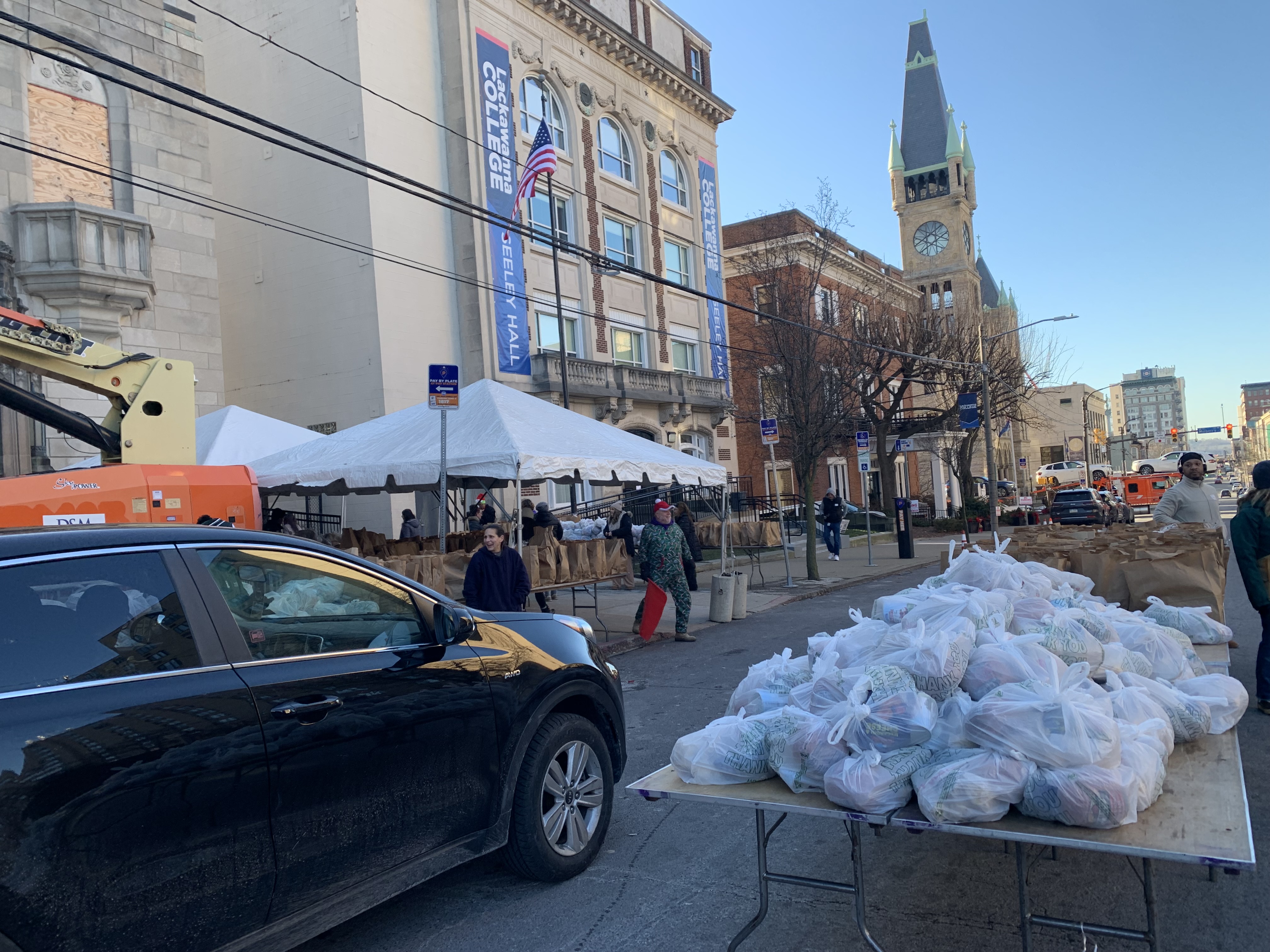The annual Family-to-Family Christmas Food Giveaway distribution, a program of...
