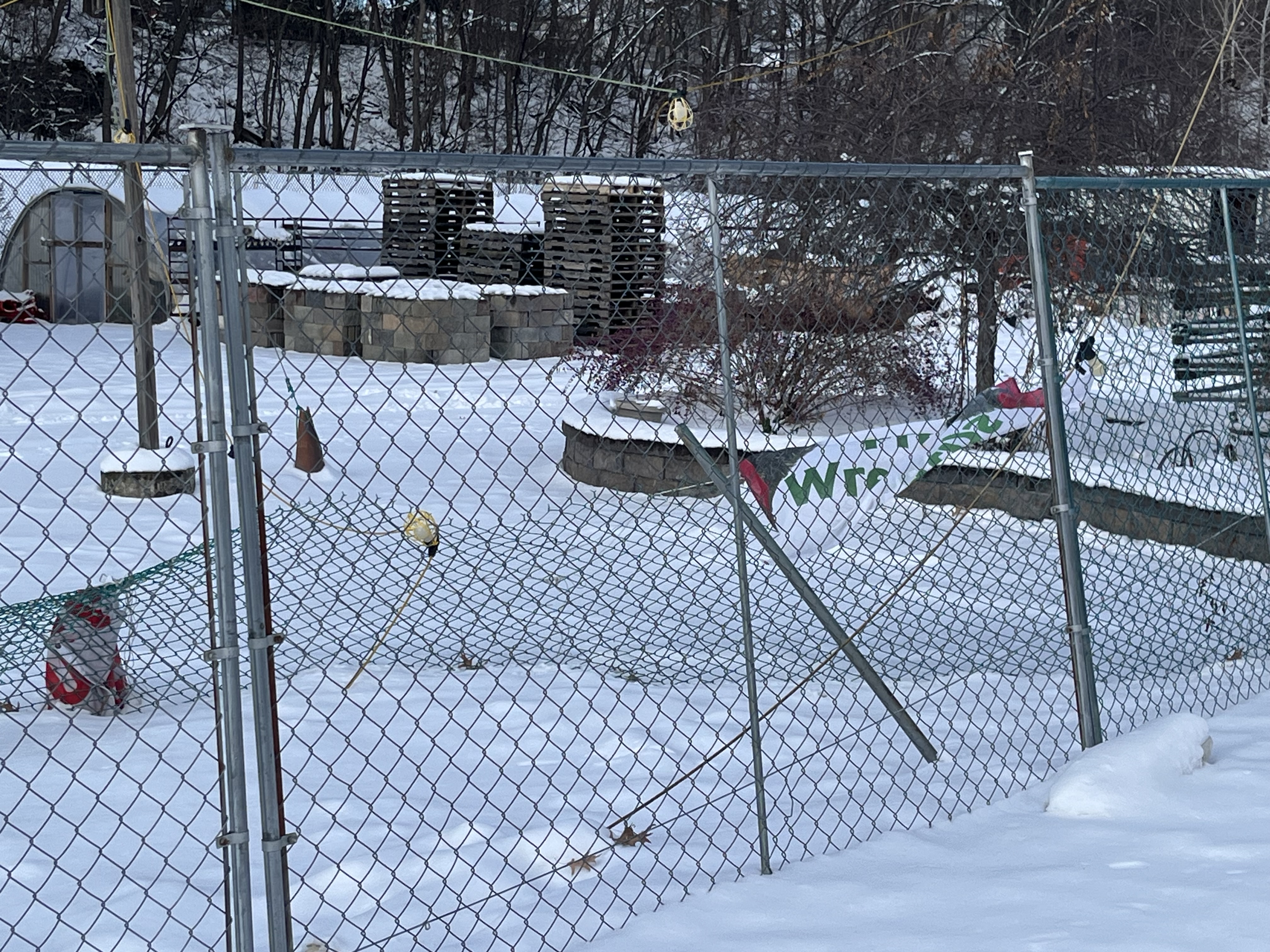 A truck slammed through a chain link fence at The...