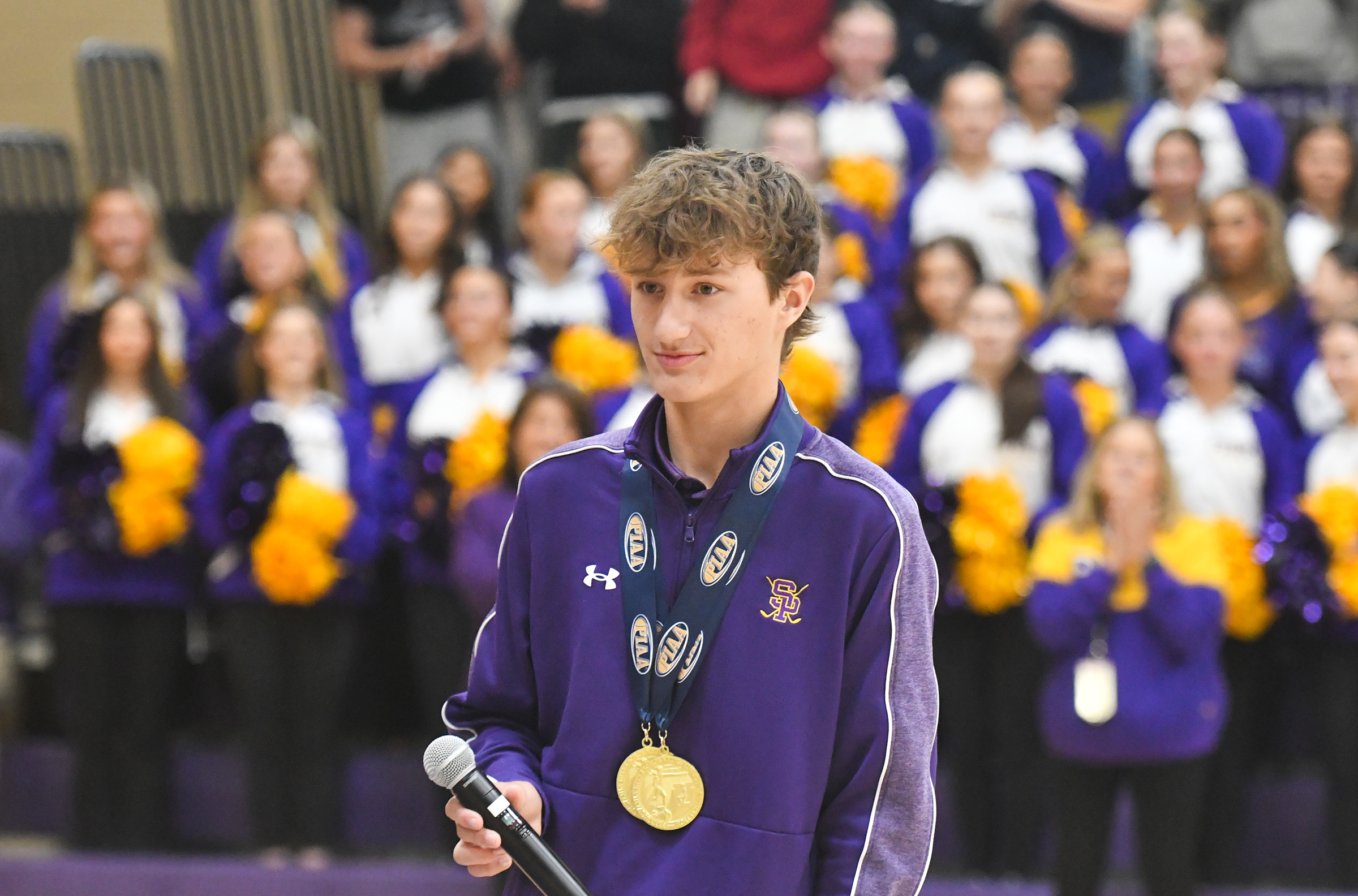PIAA 2A Individual Golf State Champion Cole Powell speaks during...