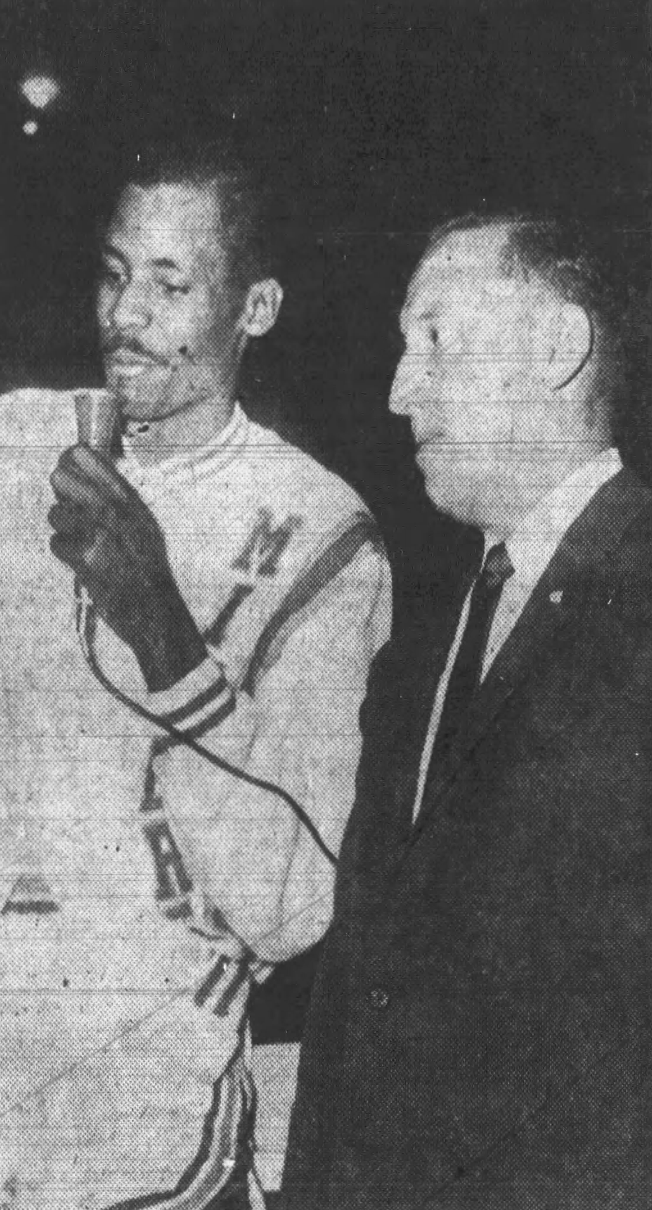 Tom Hemans of the Scranton Miners speaks to the fans...