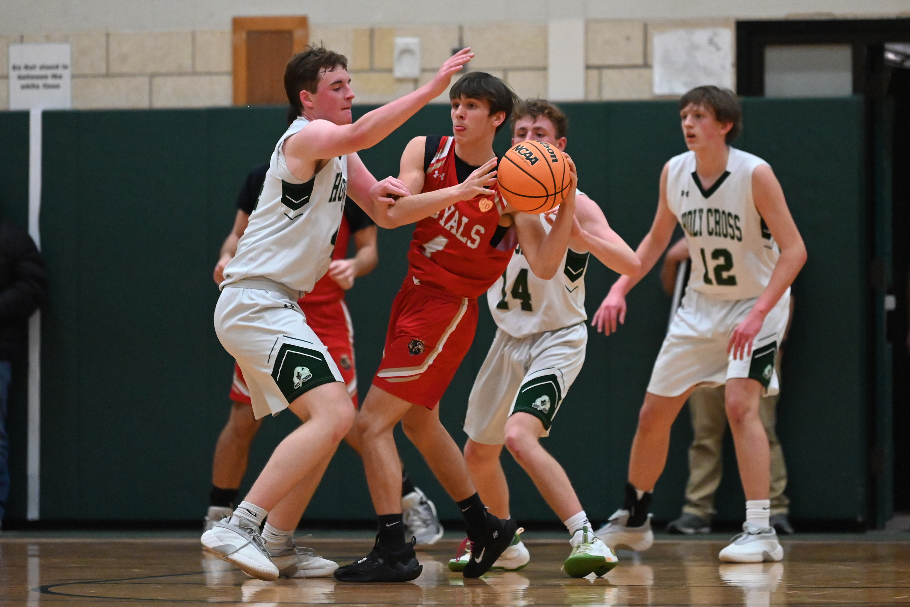 Holy Redeemer’s Max Muhutsky tries to move the ball pass...