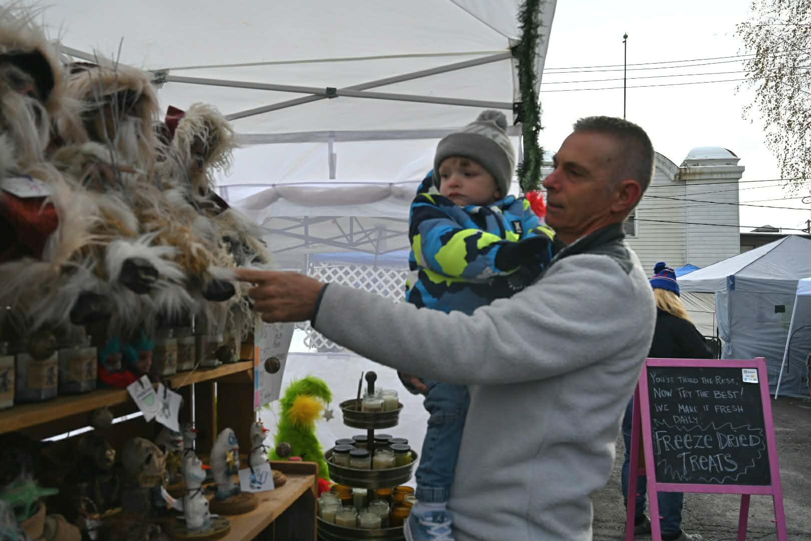 Frank Runco shops with his grandson Camden Strelecki, 2, at...