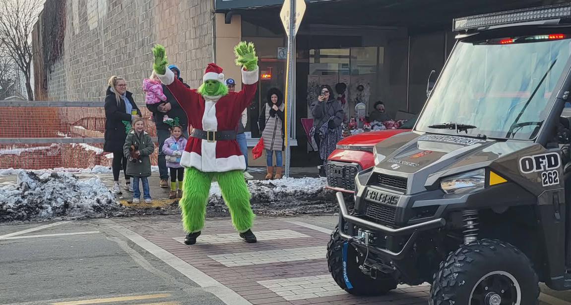 The Grinch joined in the Santa parade as part of...