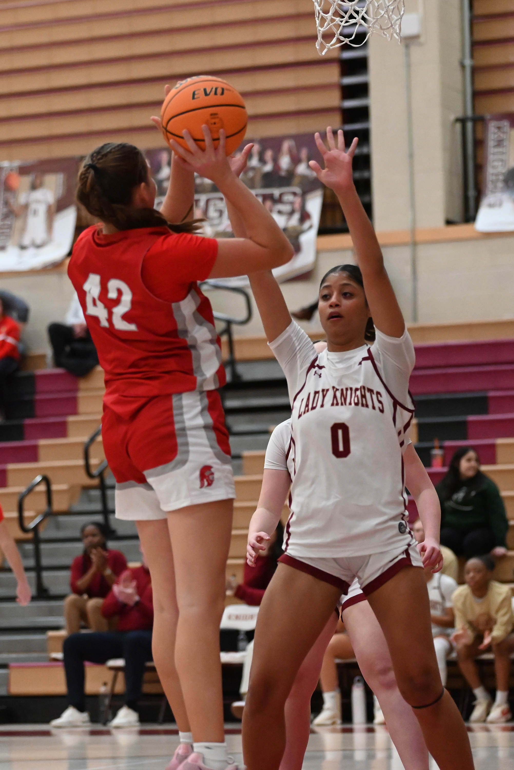 Scranton’s Kori Ortiz tries to block North Pocono’s Anna Clementoni’s...