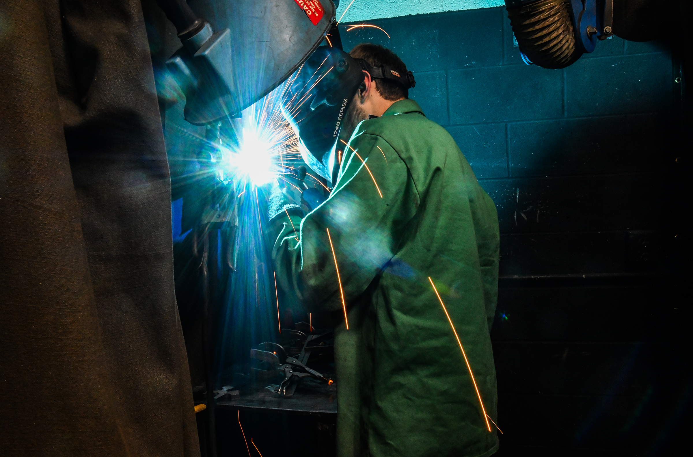 Carbon County Career and Technical Institute student Evan Everett welds...