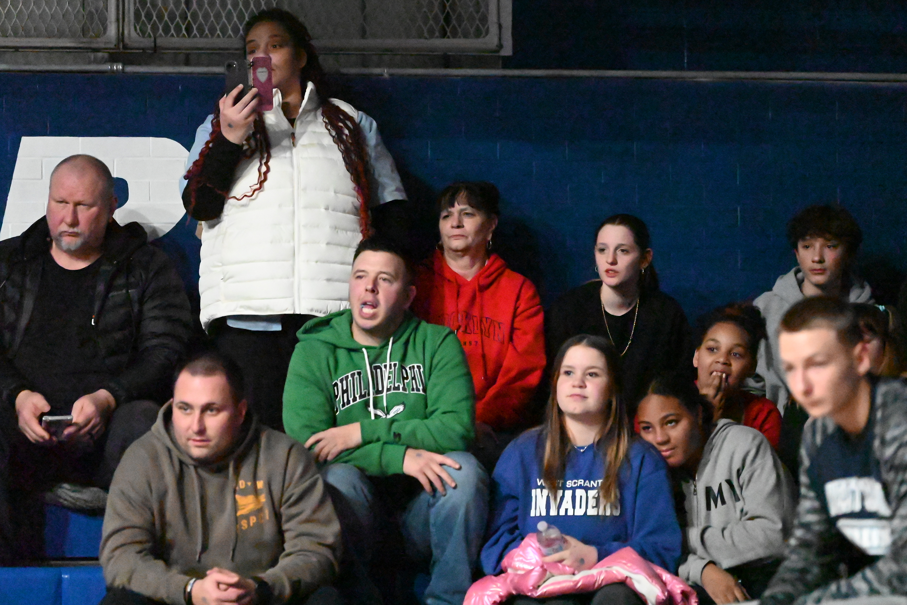 Spectators watch Wednesday’s match at West Scranton High School. (REBECCA...