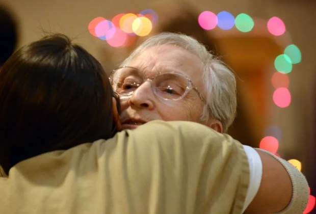 Anna Young leads a prayer service for women inmates at Lackawanna County Prison in 2020. (TIMES-TRIBUNE FILE)