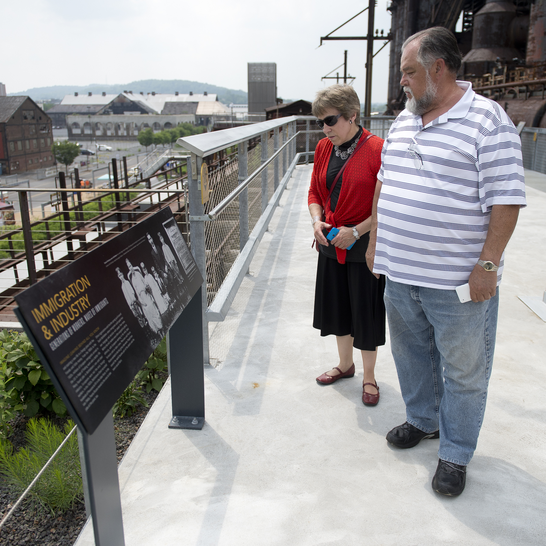 Steelworkers Archives President Frank Behum (front) and Steelworkers Archives Coordinator...
