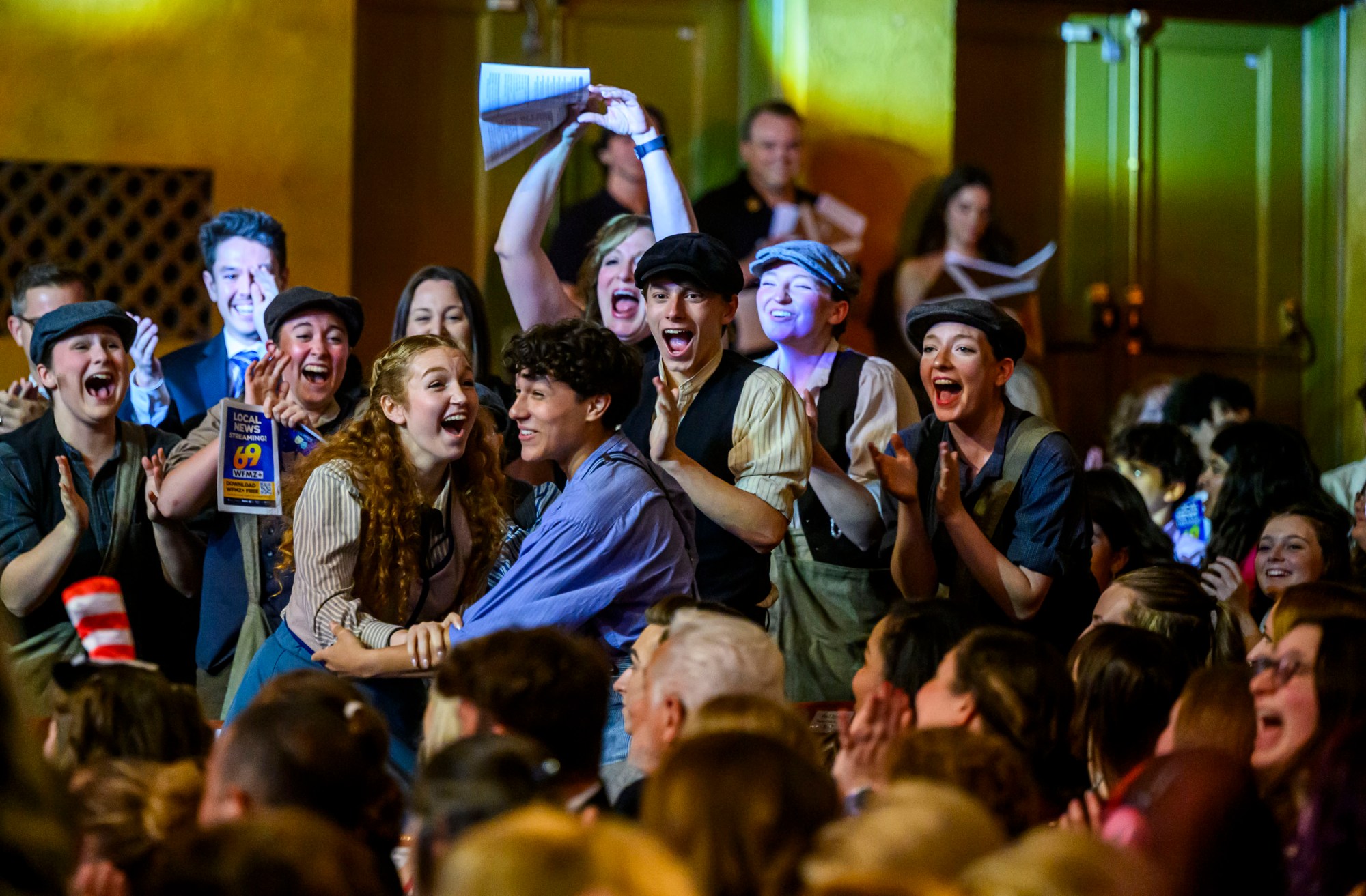 Warren Hills Regional' Milo Dominguez, Echo Picone win Outstanding Small Ensemble Performance for their role in "Newsies" at the 2025 Freddy Awards on Thursday, May 22, 2025, at the State Theatre in Easton. (April Gamiz/The Morning Call)