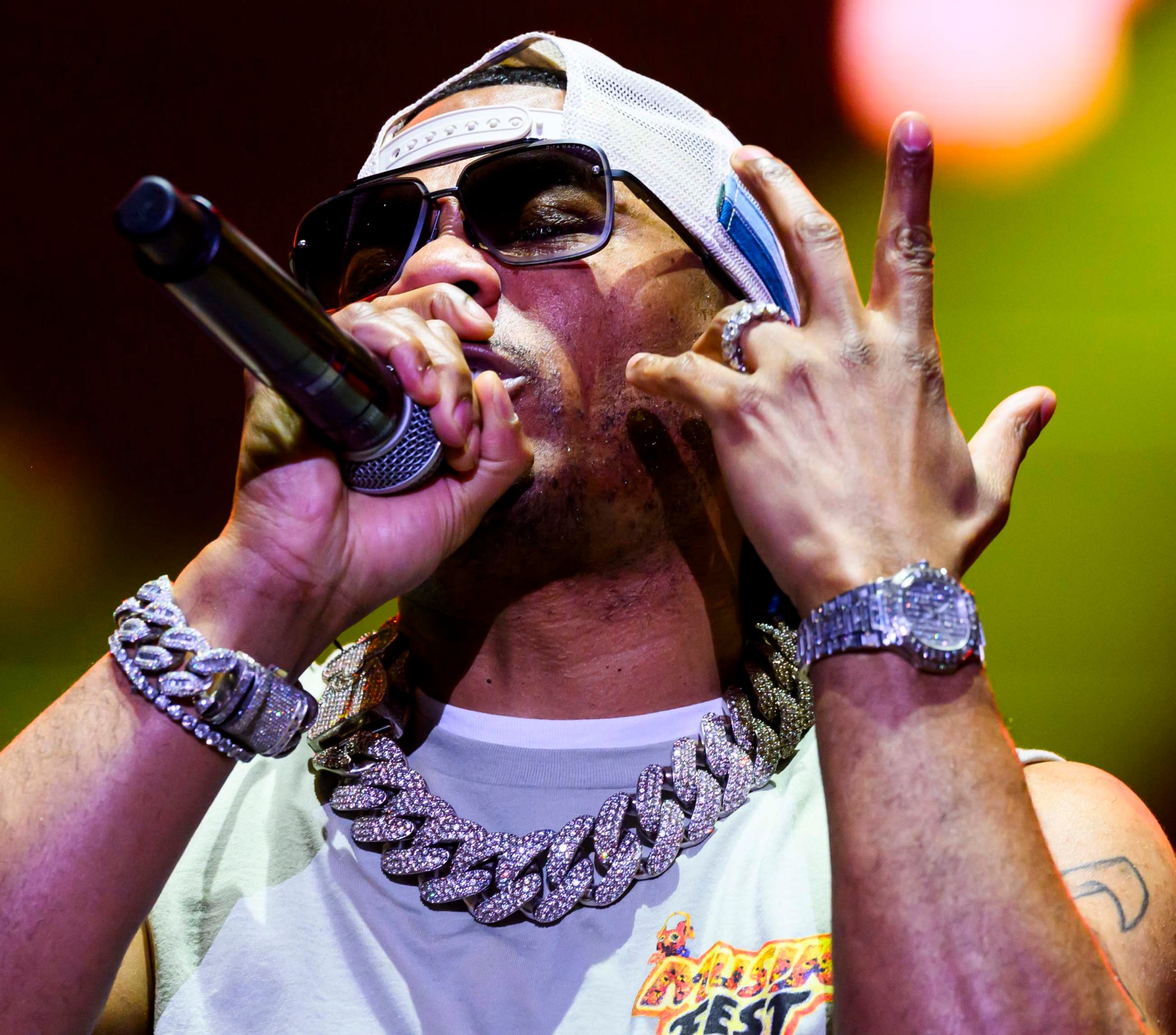 Nelly performs Wednesday, Aug. 6, 2025, on Musikfest's Wind Creek Steel Stage at PNC Plaza in Bethlehem. (April Gamiz/The Morning Call)