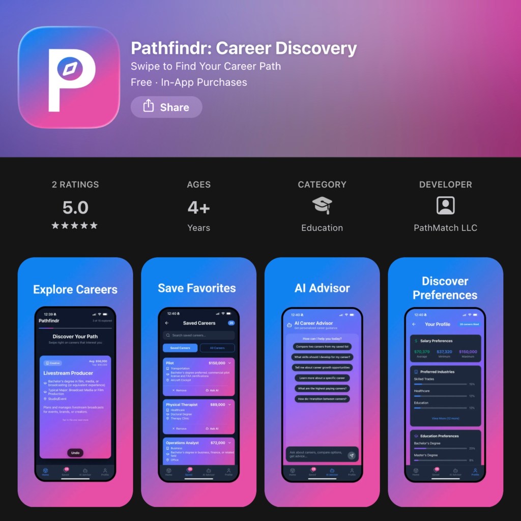 Emmaus High School graduate launches career discovery app