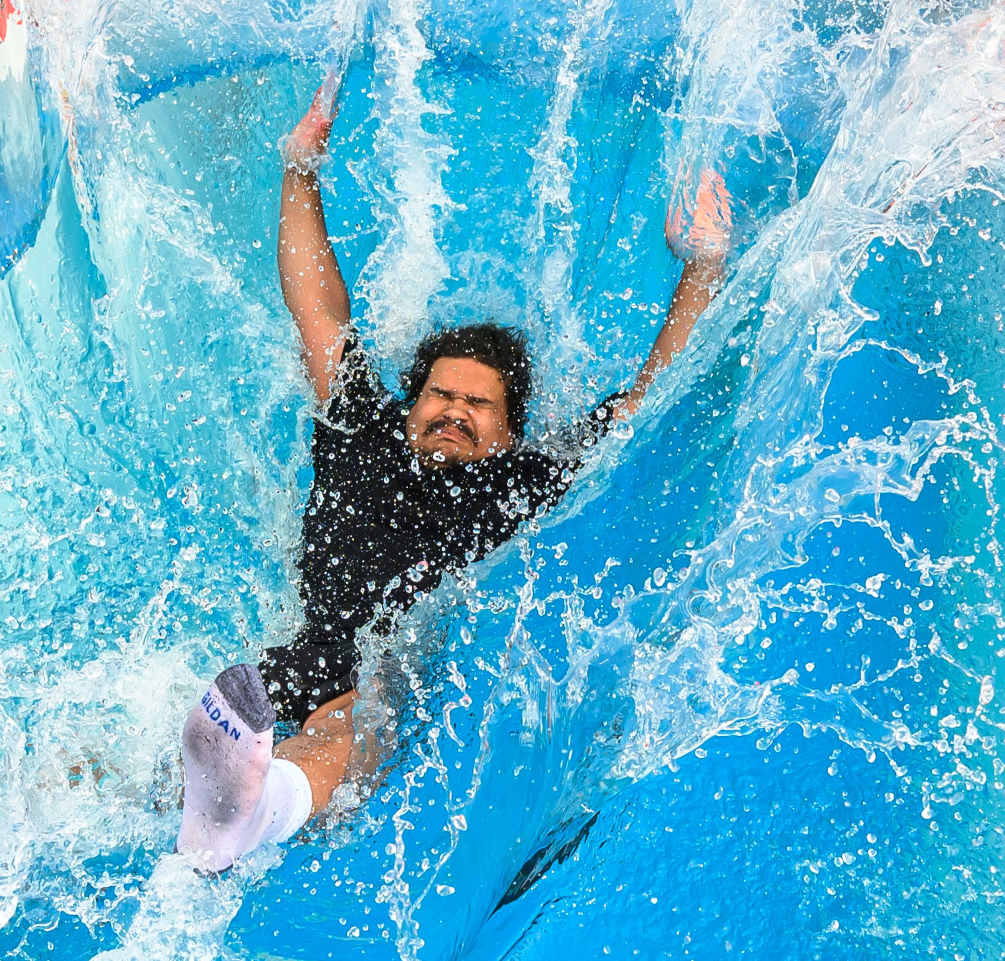 DeSales University student Justin Rice takes the plunge Tuesday, March 4, 2025, during a Special Olympics Polar Plunge hosted by DeSales University in Upper Saucon Township. All proceeds benefit Special Olympics Pennsylvania and the Special Olympics Pennsylvania Eastern Fall Sectional, which is held on the DeSales campus in October.(April Gamiz/The Morning Call)