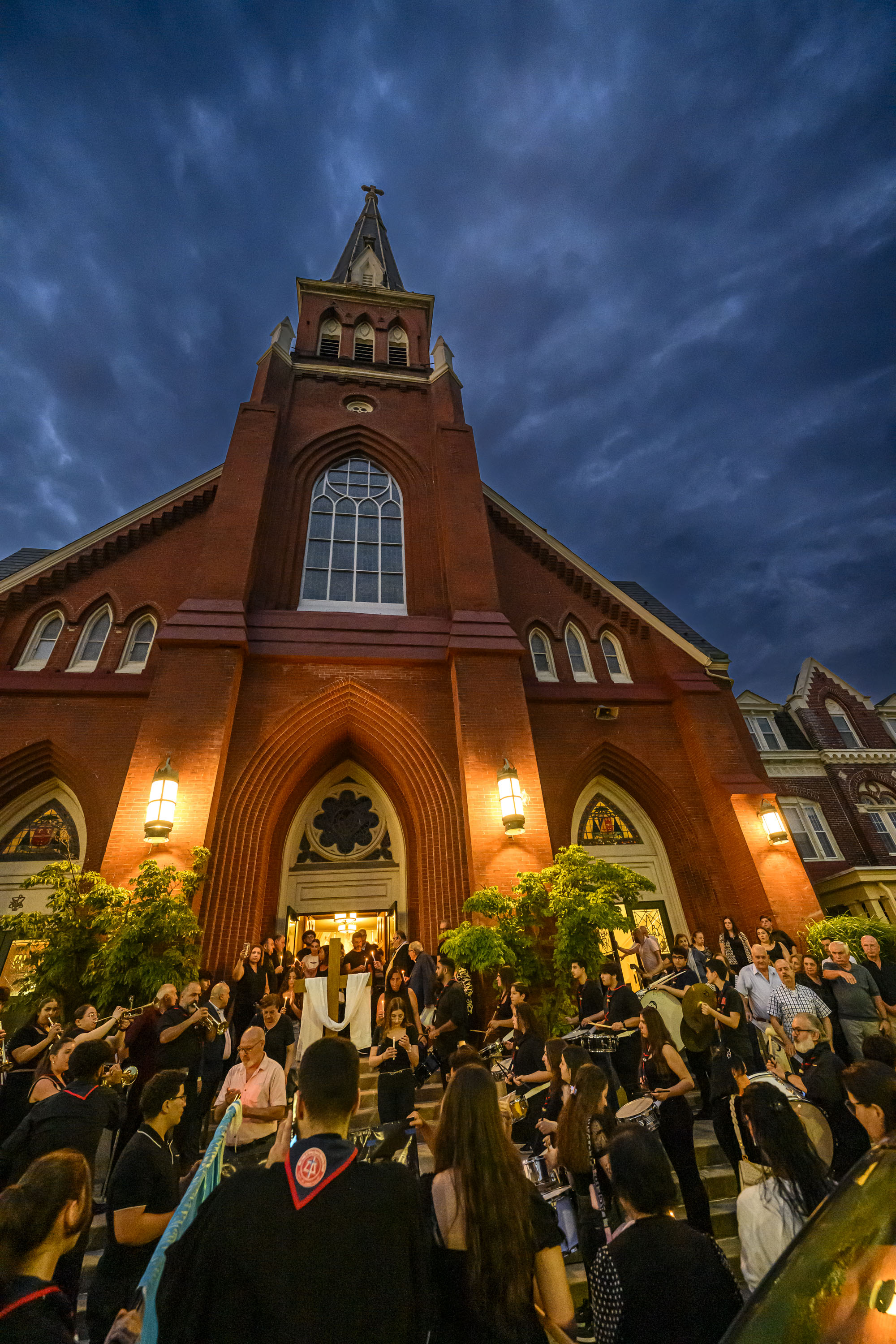 People gather for a vigil Wednesday, June 25, 2025, at Immaculate Conception Church in Allentown to mourn the people killed in a suicide bombing in Syria over the weekend. At least 20 people were killed and dozens injured Sunday at the Mar Elias Church in Damascus.(April Gamiz/The Morning Call)