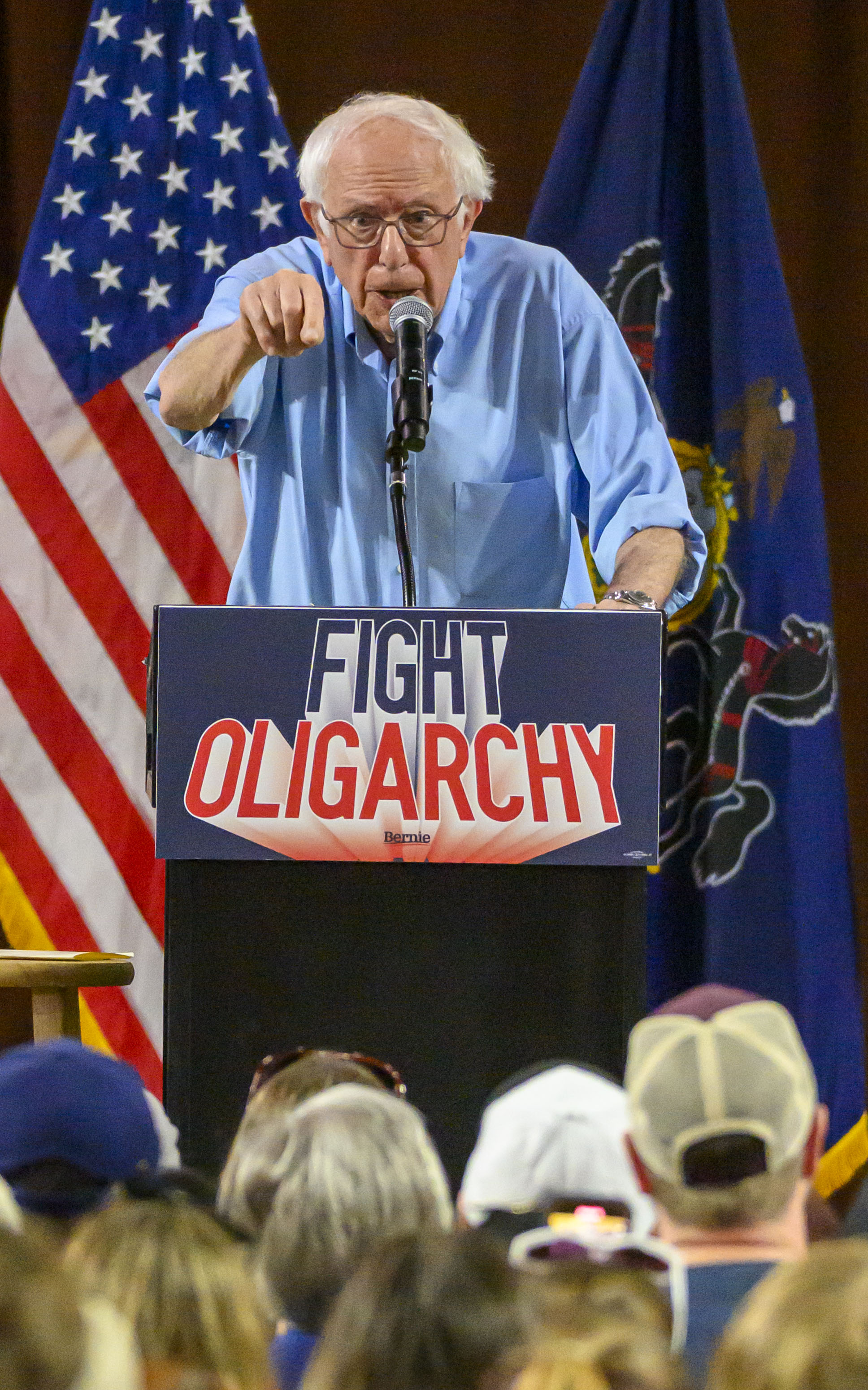 Bernie Sanders, the U.S. senator from Vermont and former presidential candidate, speaks Saturday, May 3, 2025, during his Fighting Oligarchy tour stop at Lehigh University's Stabler Arena and Convocation Center in Bethlehem. (April Gamiz/The Morning Call)