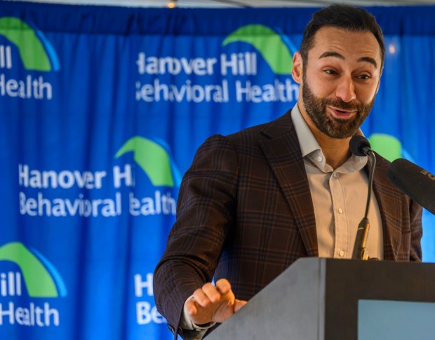 Jefferson Health President Dr. Baligh R. Yehia speaks Monday, Dec. 8, 2025, during a ribbon-cutting ceremony for Hanover Hill Behavioral Health, a three-story, 144-bed behavioral health hospital in Hanover Township, Northampton County. The hospital represents a joint venture between Lehigh Valley Health Network, part of Jefferson Health, and Universal Health Services. (April Gamiz/The Morning Call)