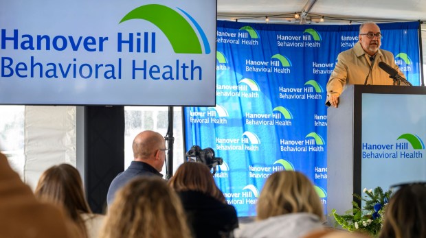 Jefferson Health Executive Vice President and Chief Operating Officer Dr. Brian Nester speaks Monday, Dec. 8, 2025, during a ribbon-cutting ceremony for Hanover Hill Behavioral Health, a three-story, 144-bed behavioral health hospital in Hanover Township, Northampton County. The hospital represents a joint venture between Lehigh Valley Health Network, part of Jefferson Health, and Universal Health Services. (April Gamiz/The Morning Call)