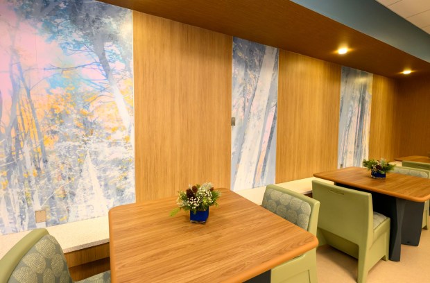 The cafeteria is seen on a tour Monday, Dec. 8, 2025, of Hanover Hill Behavioral Health, a three-story, 144-bed behavioral health hospital in Hanover Township, Northampton County. The hospital represents a joint venture between Lehigh Valley Health Network and Universal Health Services. (April Gamiz/The Morning Call)