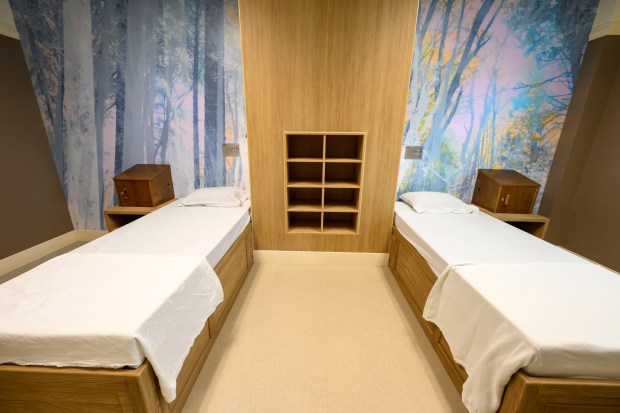 A room with beds is seen on a tour Monday, Dec. 8, 2025, of Hanover Hill Behavioral Health, a three-story, 144-bed behavioral health hospital in Hanover Township, Northampton County. The hospital represents a joint venture between Lehigh Valley Health Network and Universal Health Services. (April Gamiz/The Morning Call)