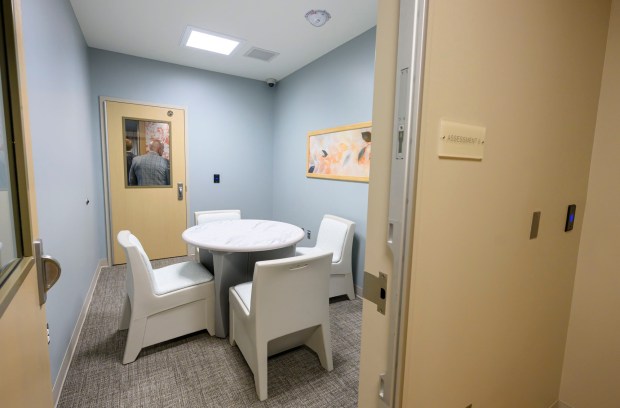 An assessment area is seen on a tour Monday, Dec. 8, 2025, of Hanover Hill Behavioral Health, a three-story, 144-bed behavioral health hospital in Hanover Township, Northampton County. The hospital represents a joint venture between Lehigh Valley Health Network and Universal Health Services. (April Gamiz/The Morning Call)