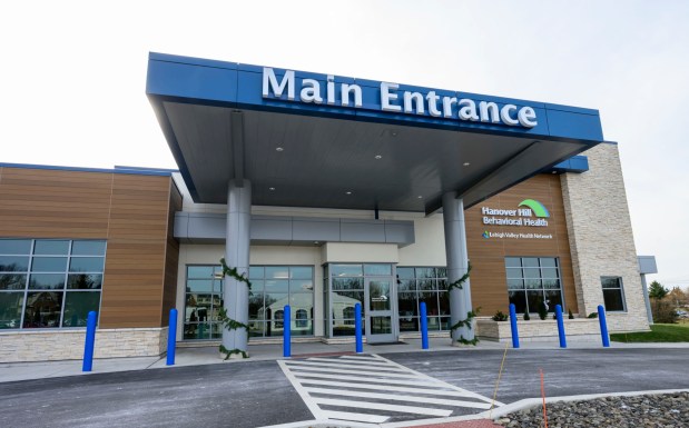 Exterior of the new Hanover Hill Behavioral Health is seen Monday, Dec. 8, 2025, in Hanover Township, Northampton County. The three-story, 144-bed behavioral health hospital represents a joint venture between Lehigh Valley Health Network and Universal Health Services. (April Gamiz/The Morning Call)