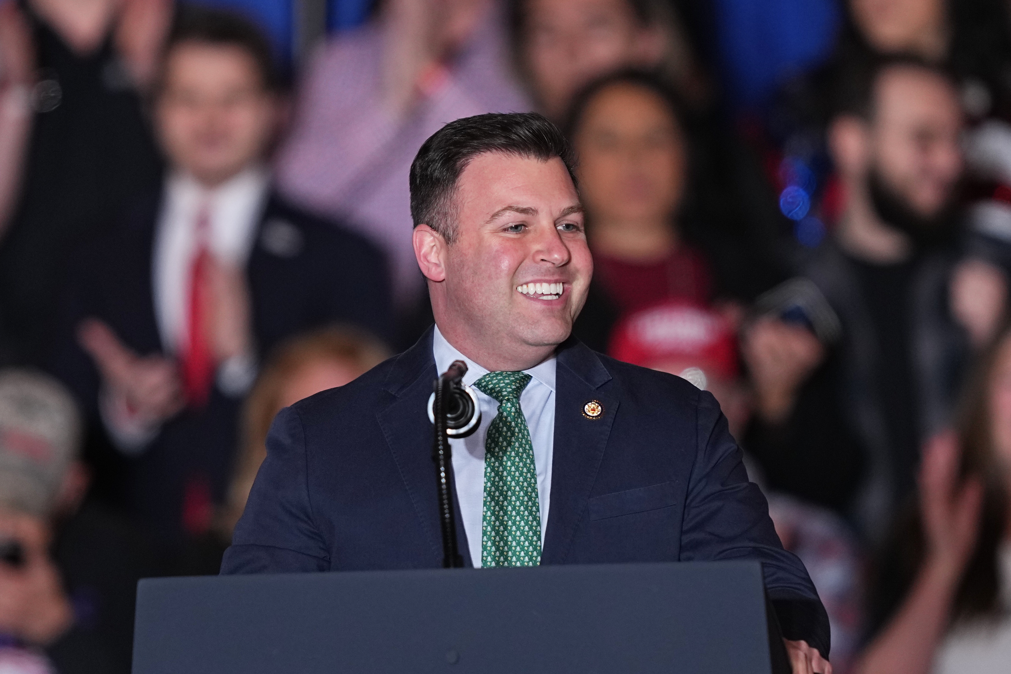 U.S. Rep. Ryan Mackenzie, R-Pa., speaks before President Donald Trump...
