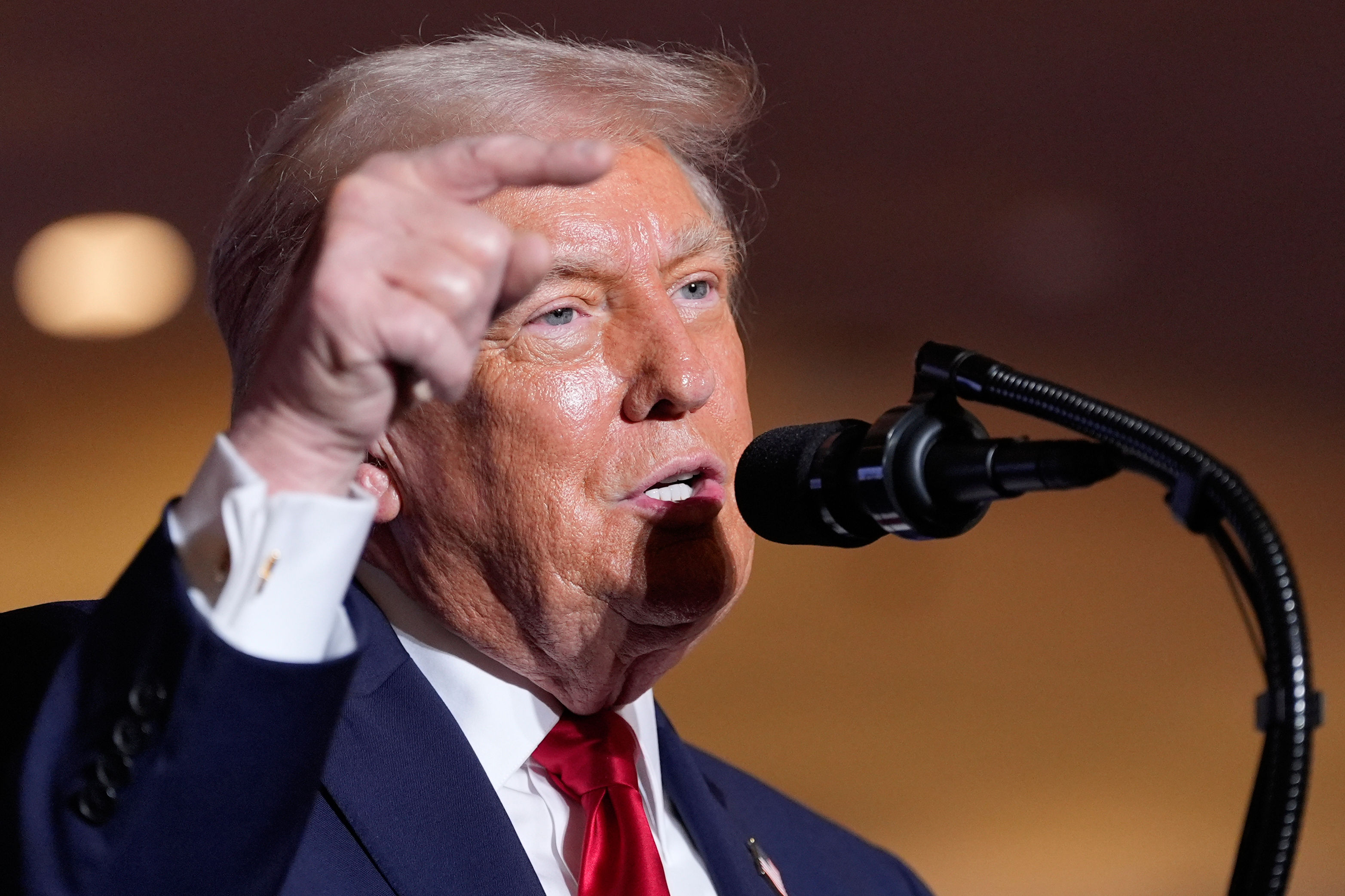 President Donald Trump speaks at Mount Airy Casino Resort, Tuesday,...