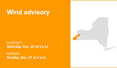 NY weather: Wind advisory for Chautauqua and Erie counties until early Sunday morning – wind gusts reaching 50 mph