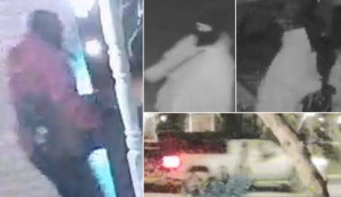Video still captures of the suspected burglar and suspected getaway vehicle.
