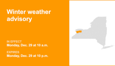 NY weather: Winter weather advisory affecting Erie and Genesee counties Monday – gusts up to 70 mph