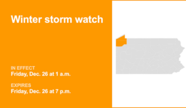 Southern Erie and Crawford County under a winter storm watch Friday