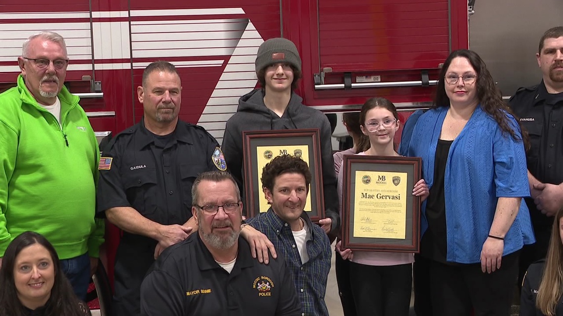 Lackawanna County siblings honored for jumping into action as their neighbor's home was on fire
