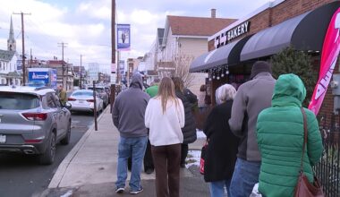 Lines out the door for Christmas Eve food pickups