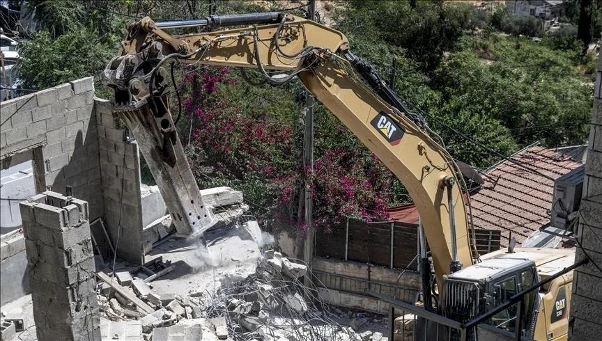 The Occupation Begins Demolition of a House in Al-Khadr Town South of Bethlehem