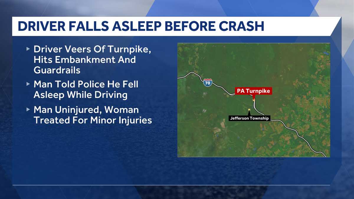 Woman hospitalized after driver falls asleep on Pennsylvania Turnpike, police say