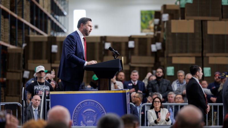 Vance acknowledges Americans’ economic pain in speech that contrasts with Trump’s tone on affordability