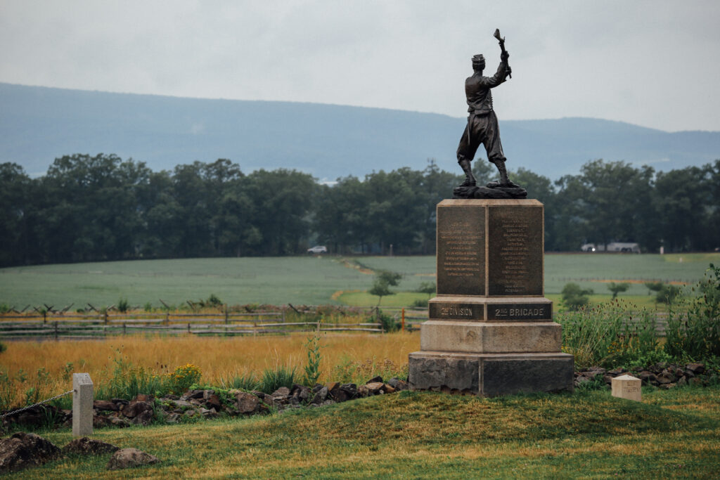 A statue at the Gettysburg National Military Park along the Union lines where Pickett's Charge was turned away on July 3, 1863. (Photo by Tim Lambert/Pennsylvania Capital-Star)
