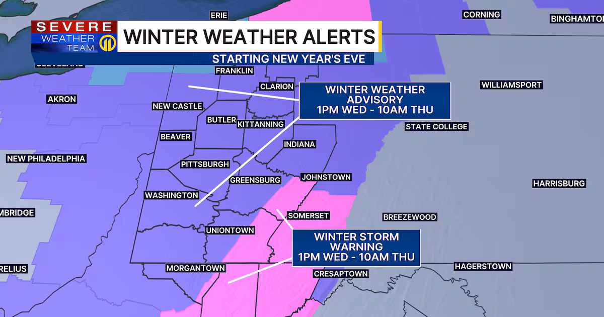 More snow on the way for New Year’s Eve – WPXI